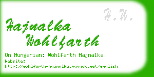 hajnalka wohlfarth business card